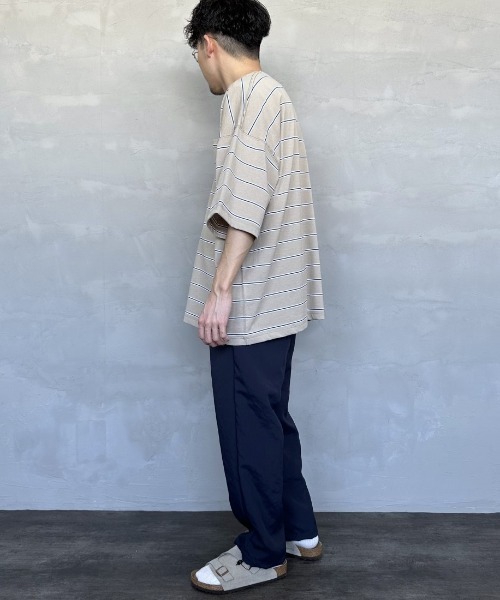 DANTON（ダントン）の「【WEB限定】[DANTON/ダントン] ビッグポケット ワンポイントロゴボーダーTシャツ（Tシャツ/カットソー・レディース・ブラック系/ベージュ/ネイビー・M/L）」の6枚目の写真