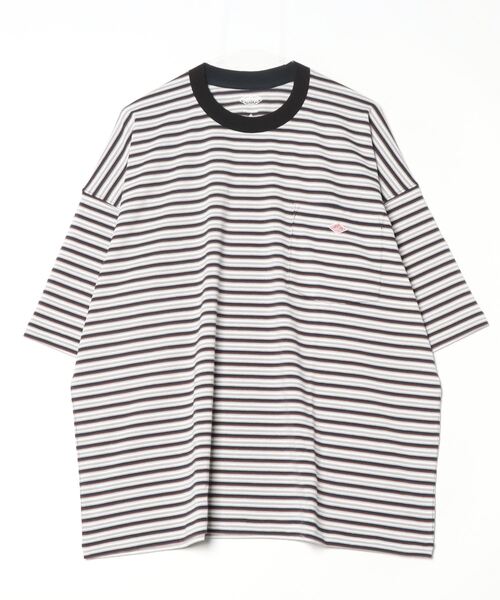 DANTON（ダントン）の「【WEB限定】[DANTON/ダントン] ビッグポケット ワンポイントロゴボーダーTシャツ（Tシャツ/カットソー・レディース・ブラック系/ベージュ/ネイビー・M/L）」の22枚目の写真