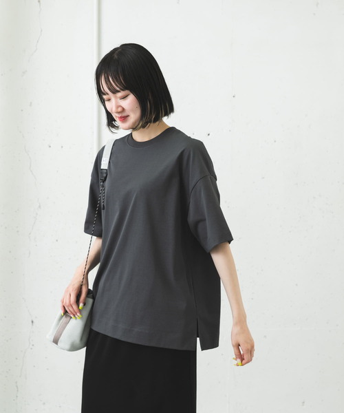 EKAL（エカル）の「『吸水速乾/UVカット』DRY OUT BIG S/S T-SHIRTS（Tシャツ/カットソー・レディース・ブラック/ブラウン系その他/オフホワイト/グレー・ONE）」の4枚目の写真