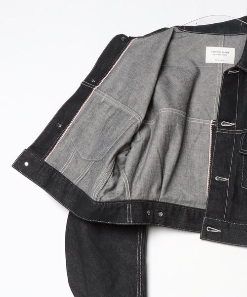 beautiful people（ビューティフルピープル）の「beautiful people selvedge denim short blouson 7425102026（ブルゾン・メンズ・インディゴブルー/ブラック・36）」の5枚目の写真