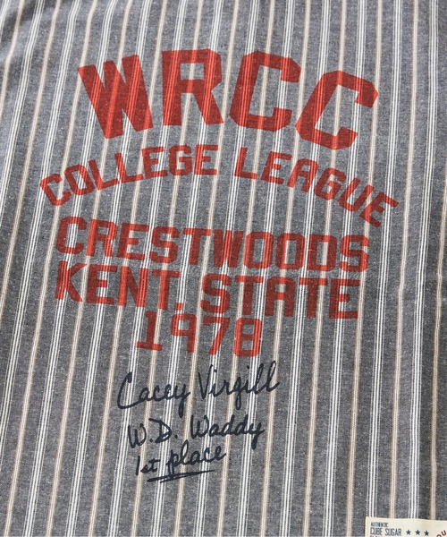 CUBE SUGAR(キューブシュガー)の「ストライプ半袖ロゴプリントプルオーバーシャツ(シャツ/ブラウス・レディース・ブラウン/マルチ/ブルー/ネイビー・M)」の19枚目の写真