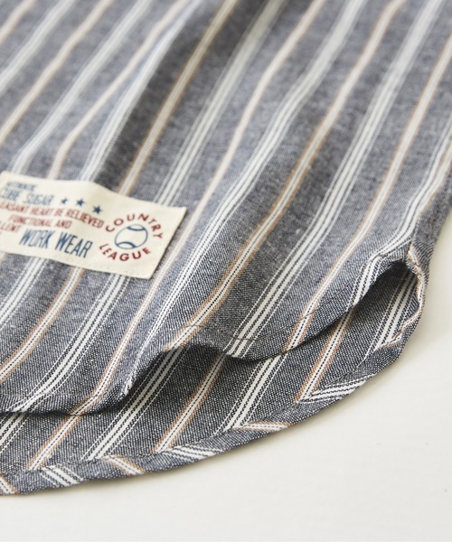 CUBE SUGAR(キューブシュガー)の「ストライプ半袖ロゴプリントプルオーバーシャツ(シャツ/ブラウス・レディース・ブラウン/マルチ/ブルー/ネイビー・M)」の22枚目の写真