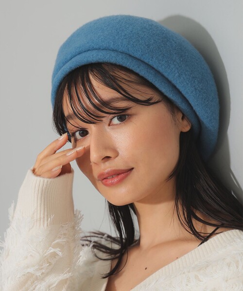Ray BEAMS（レイビームス）の「バスク ベレー帽（ハンチング/ベレー帽・レディース・ブラック/ライトブルー・ONE SIZE）」の5枚目の写真