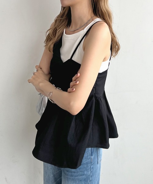 Futier land(フューティアランド)の「アシンメトリークロスビスチェ/キャミソール(キャミソール・レディース・アイボリー/グリーン系その他/ライトブルー/ブラック・FREE)」の12枚目の写真