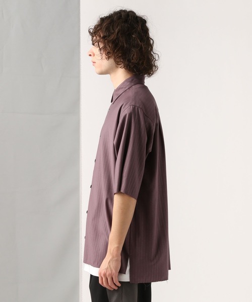 HARE（ハレ）の「【SET UP対応】ラメピンストライプシャツ(HARE)（シャツ/ブラウス・メンズ・ブラック/パープル/グレー・FREE）」の20枚目の写真