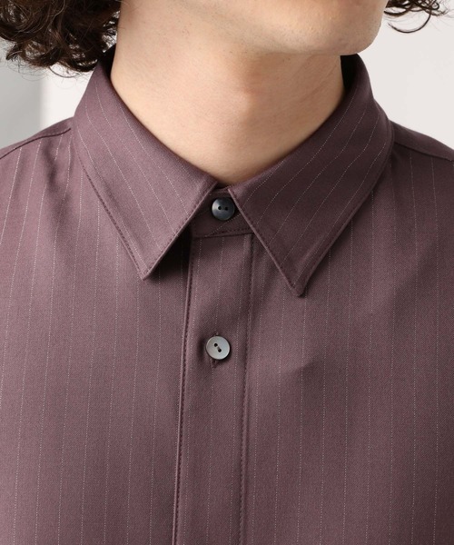 HARE（ハレ）の「【SET UP対応】ラメピンストライプシャツ(HARE)（シャツ/ブラウス・メンズ・ブラック/パープル/グレー・FREE）」の18枚目の写真