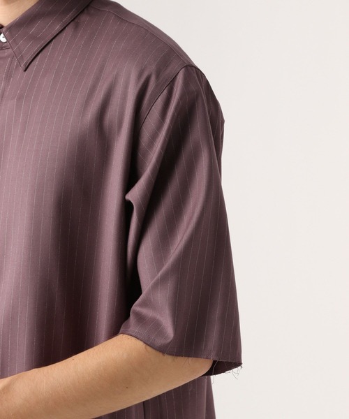 HARE（ハレ）の「【SET UP対応】ラメピンストライプシャツ(HARE)（シャツ/ブラウス・メンズ・ブラック/パープル/グレー・FREE）」の16枚目の写真