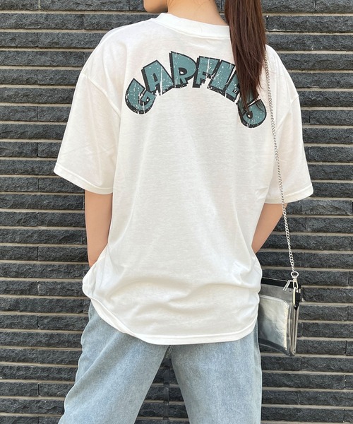 GLAMOROUS JANE(グラマラスジェーン)の「GARFIELDフロントプリントビッグTシャツ(Tシャツ/カットソー・レディース・オフホワイト/モスグリーン/ブラック・FREE)」の8枚目の写真