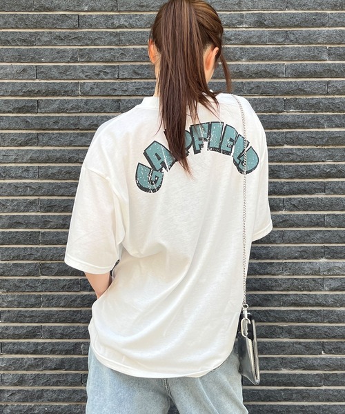 GLAMOROUS JANE(グラマラスジェーン)の「GARFIELDフロントプリントビッグTシャツ(Tシャツ/カットソー・レディース・オフホワイト/モスグリーン/ブラック・FREE)」の10枚目の写真
