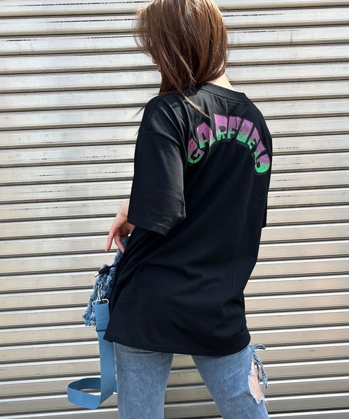 GLAMOROUS JANE(グラマラスジェーン)の「GARFIELDフロントプリントビッグTシャツ(Tシャツ/カットソー・レディース・オフホワイト/モスグリーン/ブラック・FREE)」の16枚目の写真