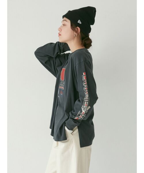 Ungrid(アングリッド)の「ロゴロングスリーブTee(Tシャツ/カットソー・レディース・ピンク/チャコールグレー/オフホワイト・FREE)」の20枚目の写真