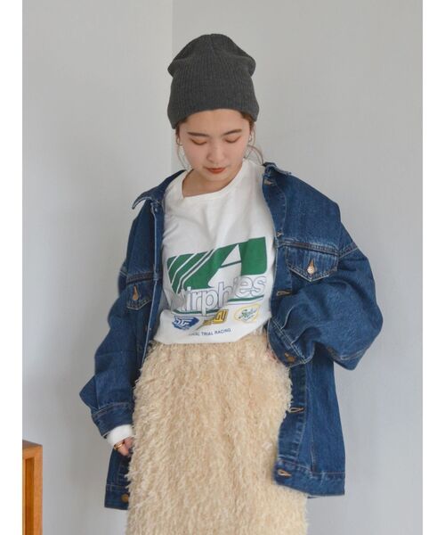 Ungrid(アングリッド)の「ロゴロングスリーブTee(Tシャツ/カットソー・レディース・ピンク/チャコールグレー/オフホワイト・FREE)」の5枚目の写真