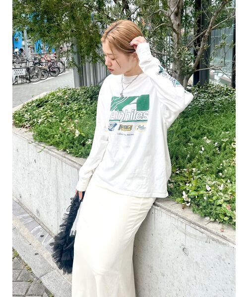 Ungrid(アングリッド)の「ロゴロングスリーブTee(Tシャツ/カットソー・レディース・ピンク/チャコールグレー/オフホワイト・FREE)」の18枚目の写真