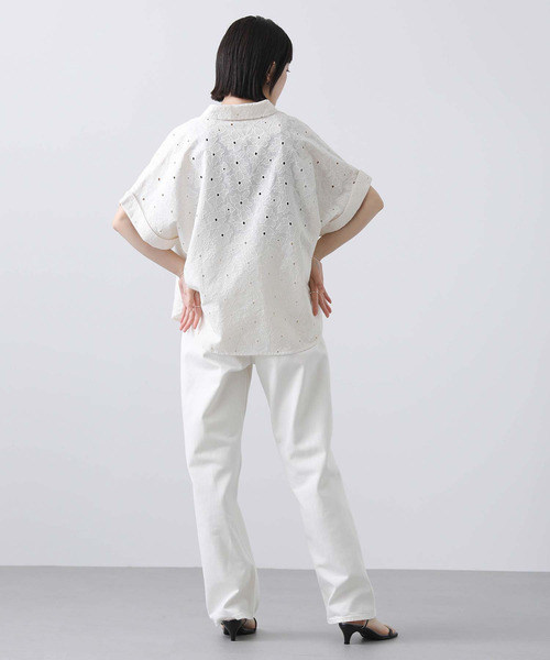 numph(ニンフ)の「Numph刺繍レースブラウス(シャツ/ブラウス・レディース・イエロー/オフホワイト・FREE)」の5枚目の写真