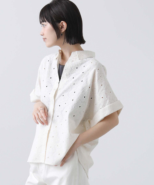 numph(ニンフ)の「Numph刺繍レースブラウス(シャツ/ブラウス・レディース・イエロー/オフホワイト・FREE)」の8枚目の写真