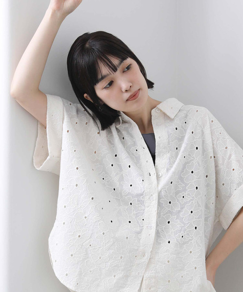 numph(ニンフ)の「Numph刺繍レースブラウス(シャツ/ブラウス・レディース・イエロー/オフホワイト・FREE)」の13枚目の写真