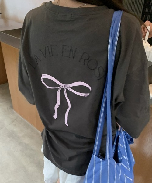 LA VEI EN ROSEリボンTシャツ（Tシャツ/カットソー）｜LAC-VERT