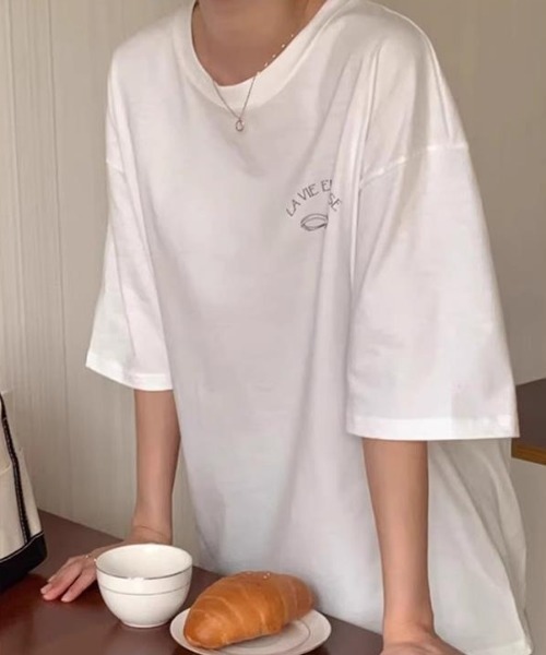 LAC-VERT（ラック・ヴェール）の「LA VEI EN ROSEリボンTシャツ（Tシャツ/カットソー・レディース・ホワイト/グレー/ブラック・FREE）」の20枚目の写真