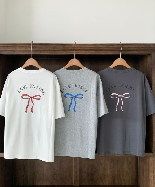 LA VEI EN ROSEリボンTシャツ（Tシャツ/カットソー）｜LAC-VERT