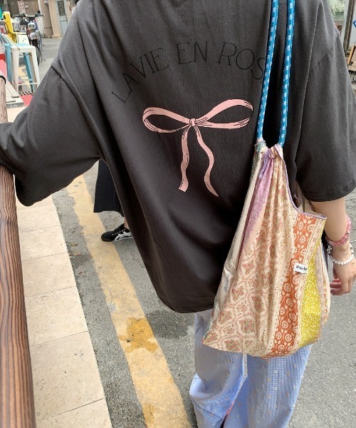 LAC-VERT（ラック・ヴェール）の「LA VEI EN ROSEリボンTシャツ（Tシャツ/カットソー・レディース・ホワイト/グレー/ブラック・FREE）」の18枚目の写真