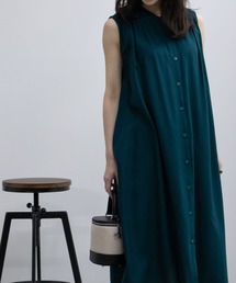 Mac-House（マックハウス）の「【 接触冷感 UVカット 】Howdy Marie インドレーヨン 肩シャーリングワンピース ジレ（ワンピース）」
