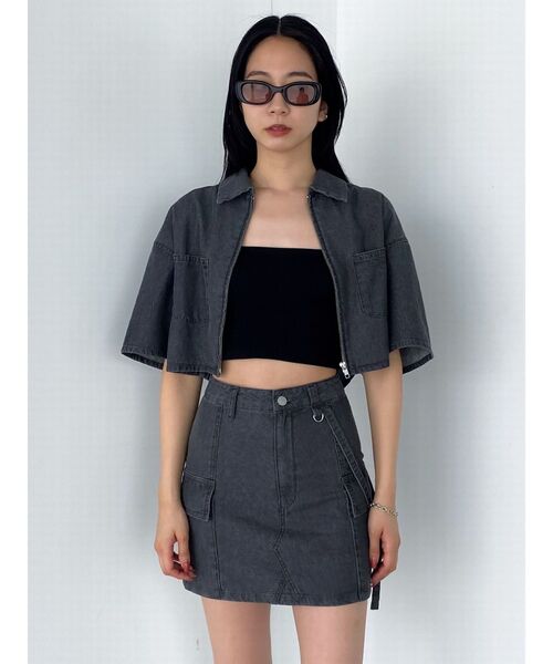 EMODA（エモダ）の「ハングベルトデニムスカート（デニムスカート・レディース・グレー/ライトブルー/ブラック・MEDIUM/SMALL）」の22枚目の写真