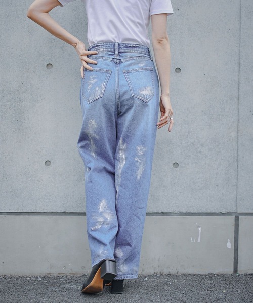 RAGEBLUE（レイジブルー）の「ラインストーン/箔プリント デザインデニムパンツ（デニムパンツ・レディース・ブルー系3/ブルー系2・FREE）」の6枚目の写真