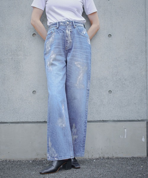 RAGEBLUE（レイジブルー）の「ラインストーン/箔プリント デザインデニムパンツ（デニムパンツ・レディース・ブルー系3/ブルー系2・FREE）」の8枚目の写真