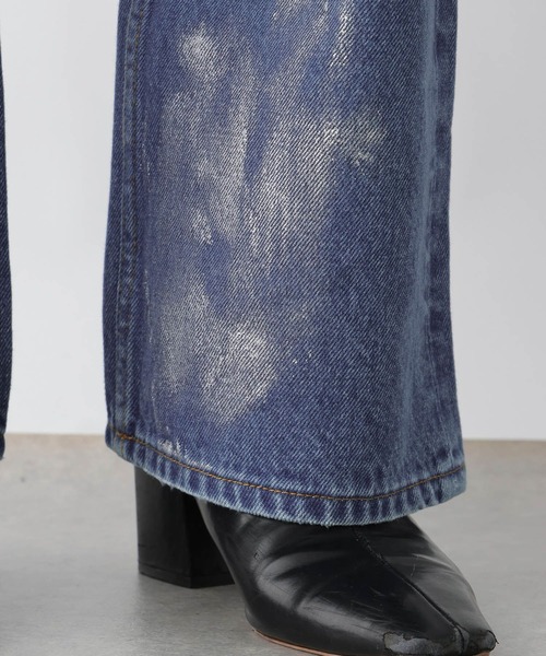 RAGEBLUE（レイジブルー）の「ラインストーン/箔プリント デザインデニムパンツ（デニムパンツ・レディース・ブルー系3/ブルー系2・FREE）」の13枚目の写真