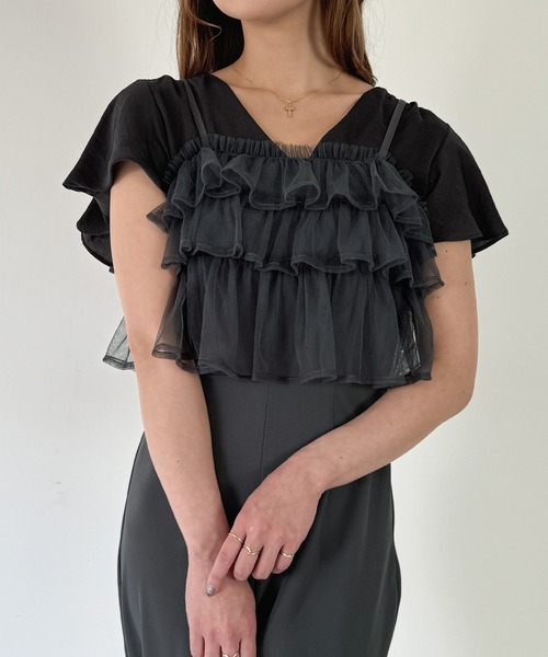 junoah(ジュノア)の「チュールオールインワン(サロペット/オーバーオール・レディース・アイボリー/ブラック/チャコール・X-LARGE/LARGE/MEDIUM)」の17枚目の写真