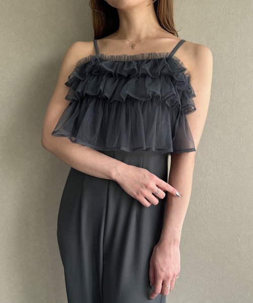 junoah(ジュノア)の「チュールオールインワン(サロペット/オーバーオール・レディース・アイボリー/ブラック/チャコール・X-LARGE/LARGE/MEDIUM)」の22枚目の写真