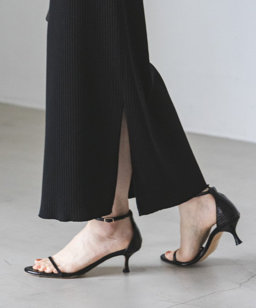 Noble（ノーブル）の「《追加》トタンテレコタイトスカート 14（スカート・レディース・ブルー/ライトグレー/モカ/ブラック・40/38/36）」の6枚目の写真