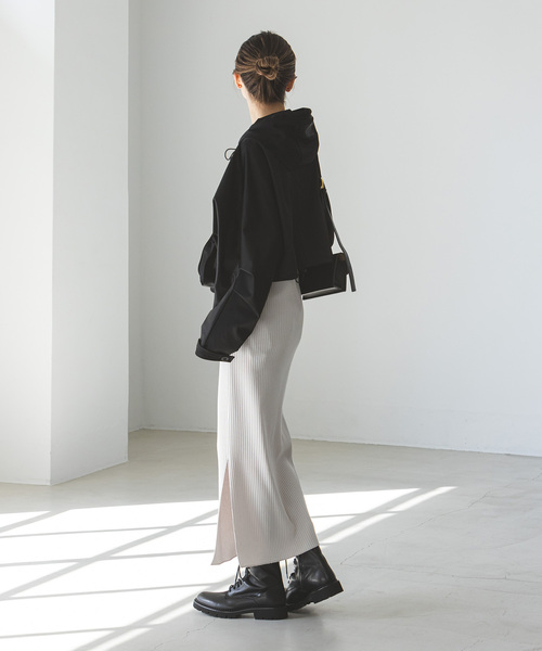 Noble（ノーブル）の「《追加》トタンテレコタイトスカート 14（スカート・レディース・ブルー/ライトグレー/モカ/ブラック・40/38/36）」の13枚目の写真