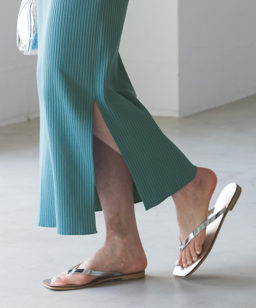 Noble（ノーブル）の「《追加》トタンテレコタイトスカート 14（スカート・レディース・ブルー/ライトグレー/モカ/ブラック・40/38/36）」の18枚目の写真