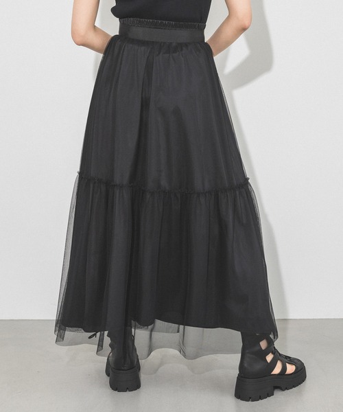 PAGEBOY（ページボーイ）の「チュールレースカバースカート（スカート・レディース・オフホワイト/チャコールグレー/ブラック・FREE）」の12枚目の写真