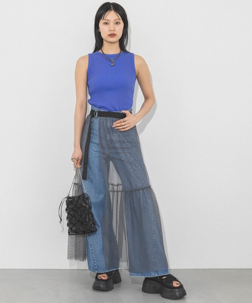 PAGEBOY（ページボーイ）の「チュールレースカバースカート（スカート・レディース・オフホワイト/チャコールグレー/ブラック・FREE）」の15枚目の写真