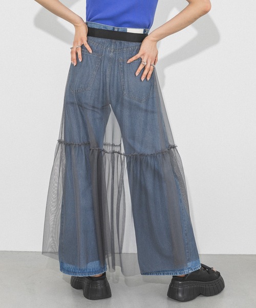 PAGEBOY（ページボーイ）の「チュールレースカバースカート（スカート・レディース・オフホワイト/チャコールグレー/ブラック・FREE）」の21枚目の写真