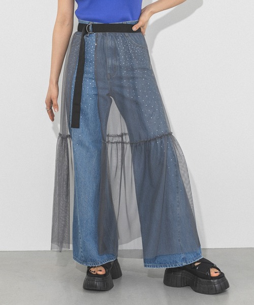 PAGEBOY（ページボーイ）の「チュールレースカバースカート（スカート・レディース・オフホワイト/チャコールグレー/ブラック・FREE）」の20枚目の写真