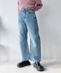 AS KNOW AS plus | ◎バレルシルエット デザインカーブデニムパンツ(デニムパンツ)