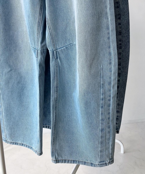 AS KNOW AS plus（アズノゥアズプラス）の「◎バレルシルエット デザインカーブデニムパンツ（デニムパンツ・レディース・ブラック/サックスブルー/ケミカルウォッシュ・FREE）」の22枚目の写真