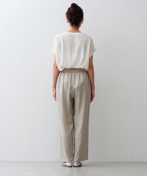 BEARDSLEY（ビアズリー）の「《LIVETART・3サイズ展開・洗える》麻調合繊ストレートパンツ（その他パンツ・レディース・グレー/ベージュ・S/L/M）」の17枚目の写真