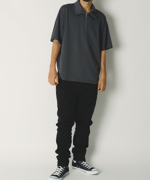 INASTUDIOS ZOO（イーナストゥディオスズー）の「「INASTUDIOS SELECT」ダンボールニット ハーフジップ Tシャツ（Tシャツ/カットソー・メンズ・ホワイト/ブラック/チャコールグレー・MEDIUM/LARGE/X-LARGE）」の15枚目の写真