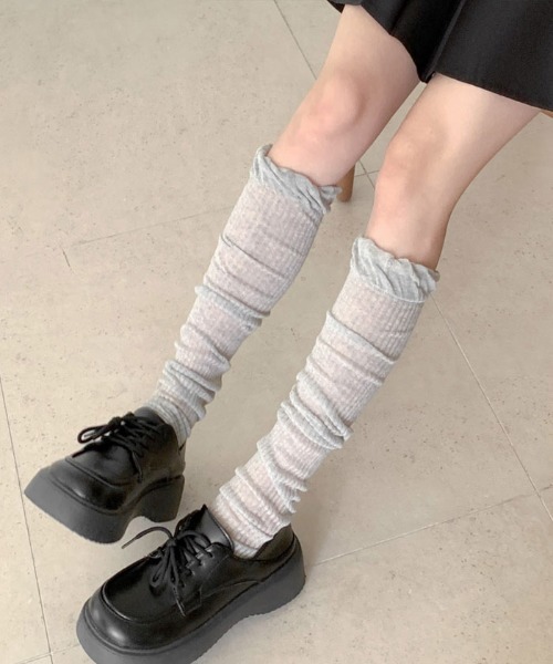 VIVID LADY（ビビッドレディー）の「シアーレグウォーマー ソックス バレエコア 全4色（ソックス/靴下・レディース・ホワイト/ピンク/ブラック/グレー・FREE）」の22枚目の写真