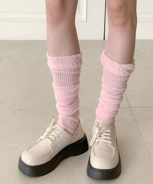 VIVID LADY（ビビッドレディー）の「シアーレグウォーマー ソックス バレエコア 全4色（ソックス/靴下・レディース・ホワイト/ピンク/ブラック/グレー・FREE）」の15枚目の写真