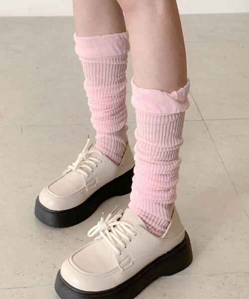 VIVID LADY（ビビッドレディー）の「シアーレグウォーマー ソックス バレエコア 全4色（ソックス/靴下・レディース・ホワイト/ピンク/ブラック/グレー・FREE）」の16枚目の写真
