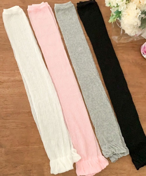 VIVID LADY（ビビッドレディー）の「シアーレグウォーマー ソックス バレエコア 全4色（ソックス/靴下・レディース・ホワイト/ピンク/ブラック/グレー・FREE）」の10枚目の写真