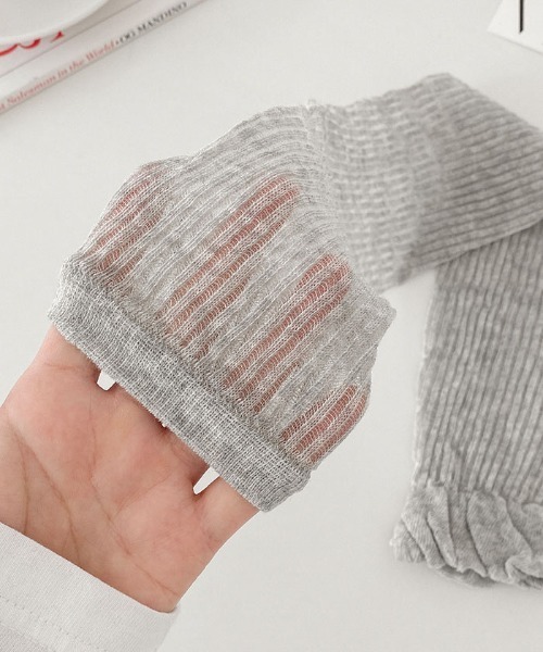 VIVID LADY（ビビッドレディー）の「シアーレグウォーマー ソックス バレエコア 全4色（ソックス/靴下・レディース・ホワイト/ピンク/ブラック/グレー・FREE）」の5枚目の写真