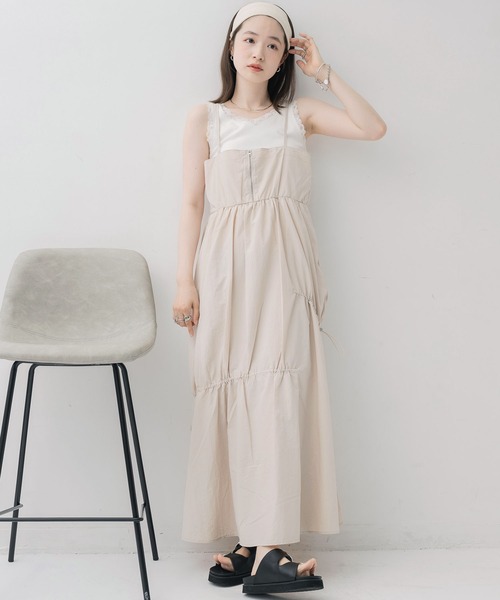 RETRO GIRL（レトロガール）の「2wayナイロンキャミOP（ワンピース・レディース・ナチュラル/ブラック/グリーン・FREE）」の5枚目の写真