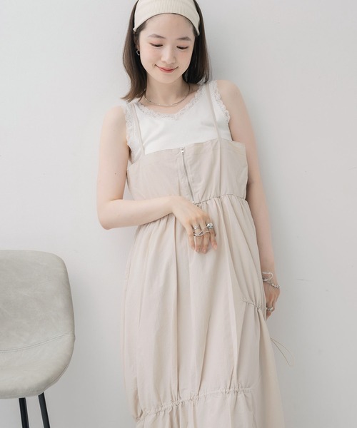 RETRO GIRL（レトロガール）の「2wayナイロンキャミOP（ワンピース・レディース・ナチュラル/ブラック/グリーン・FREE）」の8枚目の写真