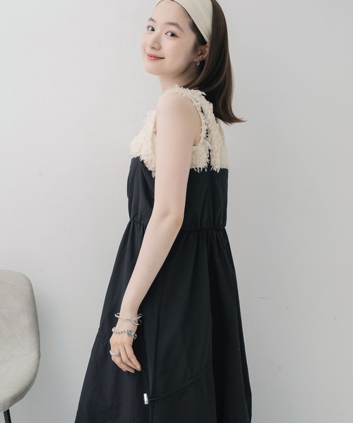 RETRO GIRL（レトロガール）の「2wayナイロンキャミOP（ワンピース・レディース・ナチュラル/ブラック/グリーン・FREE）」の14枚目の写真